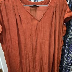 Simply Vera Vera Wang Terracotta V-Neck Blouse